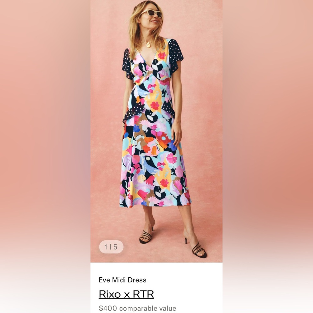 RIXO x RTR Eve Midi Multicolor Floral Midi Dress - Picture 2 of 10